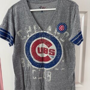 Chicago Cubs Gray V-Neck T-Shirt